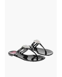 Moschino - Love Rubber Flip-Flop Sandals With Heart Detail - Lyst