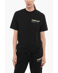 Ambush - Solid Color Crew-Neck T-Shirt With Contrasting Logo - Lyst