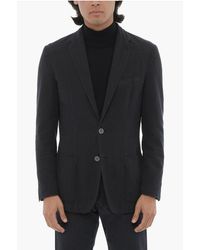 Corneliani - Id Cotton And Silk Identity Blazer With Notch Lapel And Patc - Lyst