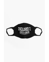 DSquared² - Solid Color Face Mask With Contrasting Logo - Lyst