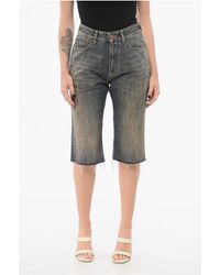 Balenciaga - Vintage Washed Denim Shorts With Raw-Cut Hem - Lyst