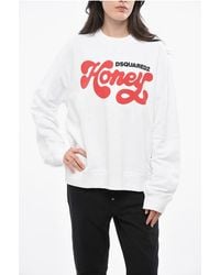 DSquared² - Cotton Honey Crew-Neck Sweatshirt With Contrasting Print - Lyst