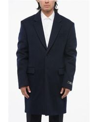 Versace - Single-Breasted Wool And Cashmere Coat With Flap Pockets - Lyst