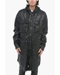 DIESEL - Leather L-Bat Jacket With Wrinked Effect - Lyst