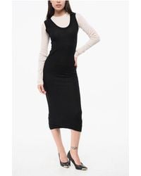 Marni - Virgin Wool Maxi Dress With Ribbed Inner - Lyst
