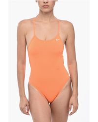 Nike - Swim Solid Color One-Piece Swimsuit With Lace-Up Detail - Lyst