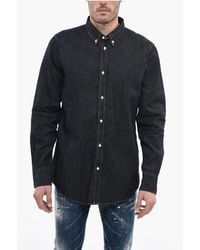 DSquared² - Button-Down Dean Dark Wash Denim Shirt - Lyst