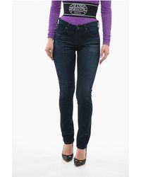 AG Jeans - Solid Color Cigarette Leg The Stilt Jeans With Visible Stitc - Lyst