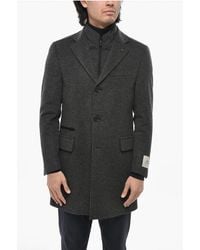Corneliani - Cc Collection Virgin Wool Coat With Removable Chest-Piece - Lyst