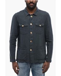 Altea - Linen Overshirt Derby With Patch Pockets - Lyst
