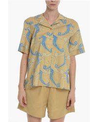 Samsøe & Samsøe - All-Over Printed Malene Shirt With Short Sleeve - Lyst