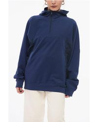 Y-3 - Mock Neck Cotton Blend Sweatshirt With Half Zip - Lyst