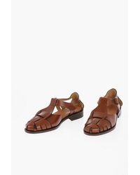 Hereu - Leather Fisherman Sandals With Woven Upper - Lyst