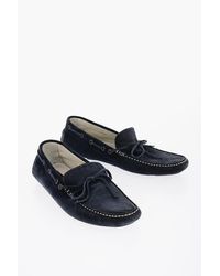 Corneliani - Id Suede Boat Deck Shoes With Rubber Dots On The Sole - Lyst