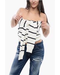 DSquared² - Striped Cotton Knit Top Sleeve Knot Awning - Lyst