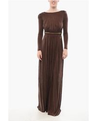 Elisabetta Franchi - Flared Maxidress With Chain Detail - Lyst
