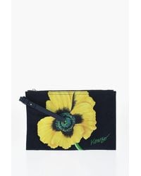 KENZO - Paris Cotton Twill Poppy Clutch Bag With Maxi Embroidery - Lyst
