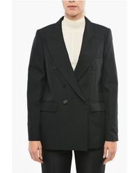 Department 5 - Flap Pockets Ari Doule Breasted Blazer With Logo-Buttons - Lyst