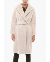 Brunello Cucinelli - Double-Breasted Fur Coat With Belt And Hidden Buttons - Lyst