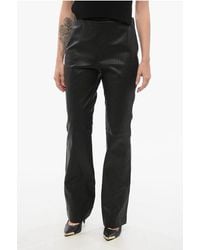 Rag & Bone - Leather Flared Fit Simone Pants With Back Zip - Lyst