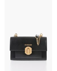 Moschino - Love Faux Leather Shoulder Bag With Metal Magnetic Closure - Lyst