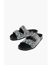 Moschino - Love Leather Printed Sandal - Lyst