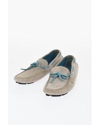 Corneliani - Id Suede Boat Deck Shoes With Contrasting Detail - Lyst
