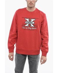 DIESEL - Brushed Cotton S-Ginn-K25 Crew-Neck Sweatshirt With Front Pr - Lyst