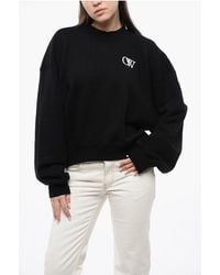 Off-White c/o Virgil Abloh - Cotton Crew-Neck Sweatshirt With Contrast Embroidery - Lyst