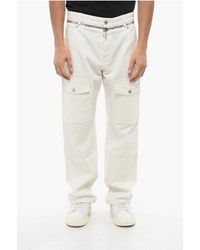 Balmain - Straight-Fit Cargo Jeans With 22Cm Zip Detail - Lyst