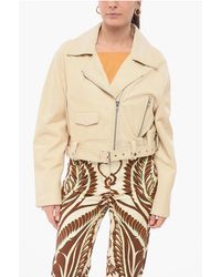 S.w.o.r.d 6.6.44 - Cropped Biker Leather Jacket - Lyst