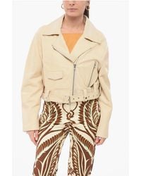 S.w.o.r.d 6.6.44 - Cropped Leather Biker Jacket - Lyst