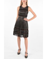 Philipp Plein - Couture Est.1978 Leather Studded Dress Lace With Pleated Ski - Lyst