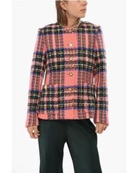 Gucci - Stretch Wool Checked Jacket With-Effect Buttons - Lyst
