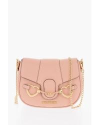 Moschino - Love Faux Leather Saddle Bag With Golden Heart Shaped Clamp - Lyst