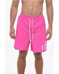 DSquared² - Icon Solid Color Swim Shorts With Printed Logo - Lyst