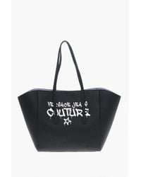 Versace - Jeans Couture Textured Faux Leather Maxi Tote Bag With Clout Size Unic - Lyst
