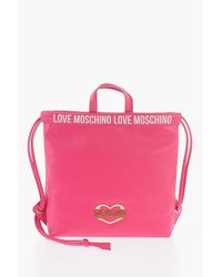 Moschino - Love Faux Leather Handbag With Printed Logo - Lyst