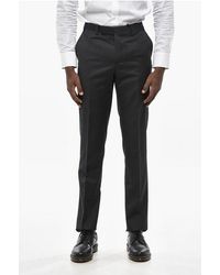 Corneliani - Cc Collection Wool Pants With Belt Loops And Scalloped Hem - Lyst