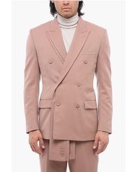 Dior - Double-Breasted Blazer With Layered Lapel - Lyst