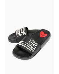 Moschino - Love Rubber Slides With Logo - Lyst