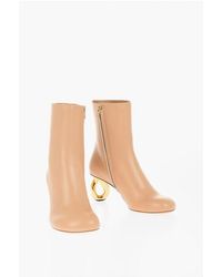 JW Anderson - Leather Booties Chain With Statement Heel 8 Cm - Lyst