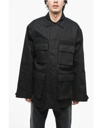 Balenciaga - Cotton Cargo Jacket With Concealed Placket - Lyst