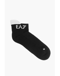 Armani - Ea7 Emporio Solid Color Socks With Contrasting Details - Lyst