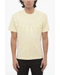 Neil Barrett - Slim Fit Fairisle Thunderbolt Crew-Neck T-Shirt With Top - Lyst