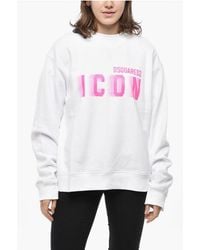 DSquared² - Brushed Cotton Icon Crew Neck Sweatshirt - Lyst