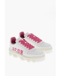 DSquared² - Icon Leather Basket Low-Top Sneakers With Logoed Sole And Co - Lyst