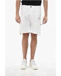 DSquared² - Stretch Cotton Cargo Shorts With Elastic Waist - Lyst
