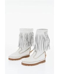 DSquared² - Leather Mid Boots Fringes - Lyst