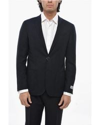 Nino Danieli - Virgin Wool Side Vents Notch Lapel 2-Button Blazer - Lyst
